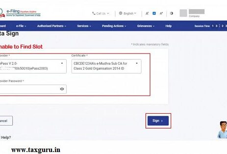 Unable to Find Slot Error on Income Tax Portal